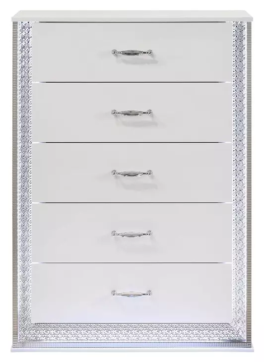 Hazeline White Panel Bedroom Set with LED