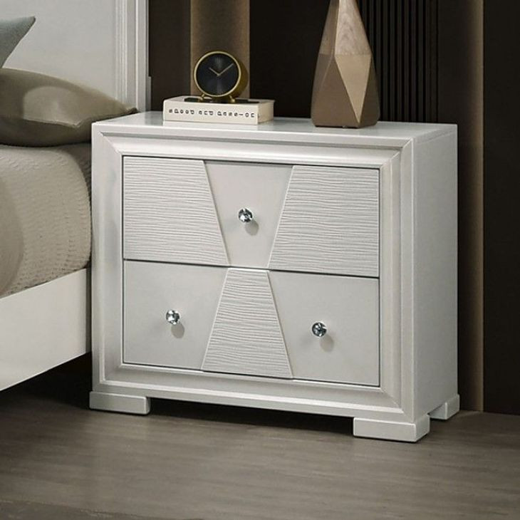 Holsted White 2 Drawer Nightstand