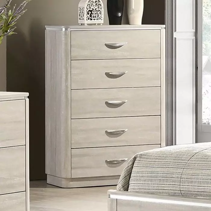 Farsund Dusty Gray Panel Bedroom Set with LED