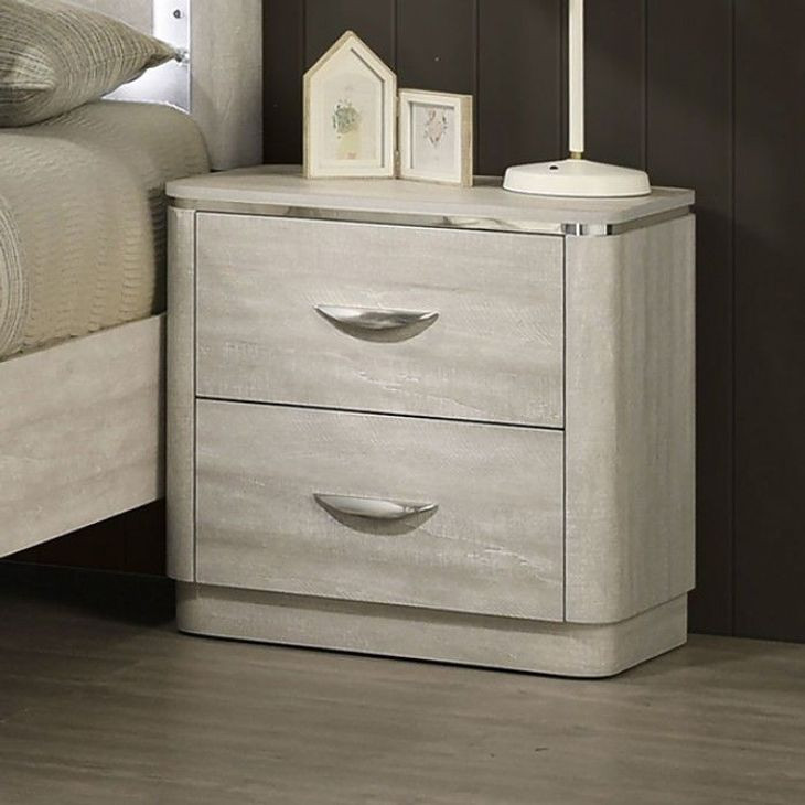 Farsund Dusty Gray 2 Drawer Nightstand