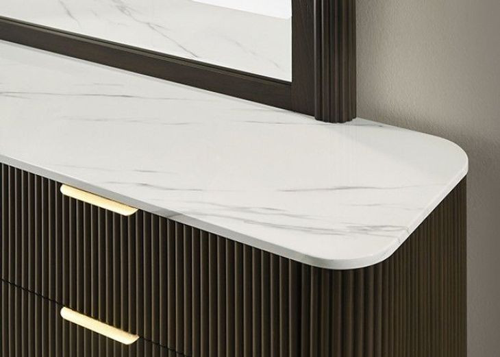 Merthyr Dark Walnut and White 6 Drawer Dresser