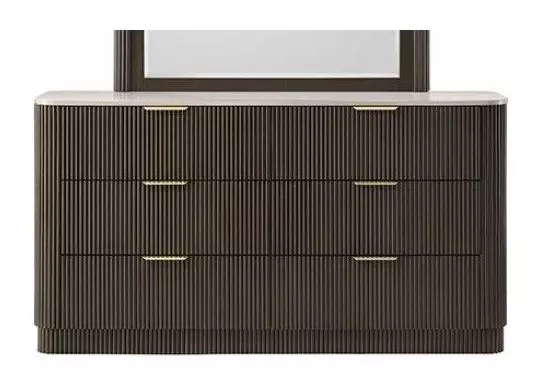 Merthyr Dark Walnut and White 6 Drawer Dresser