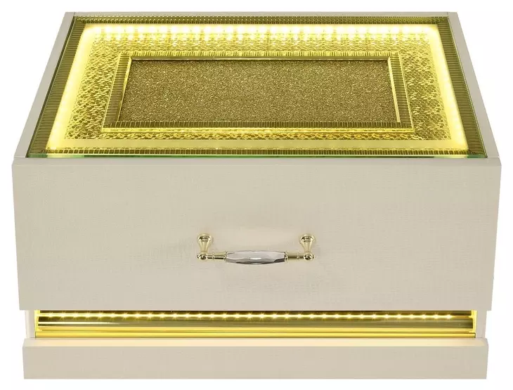 Lucida Beige 2 Drawer Nightstand with LED