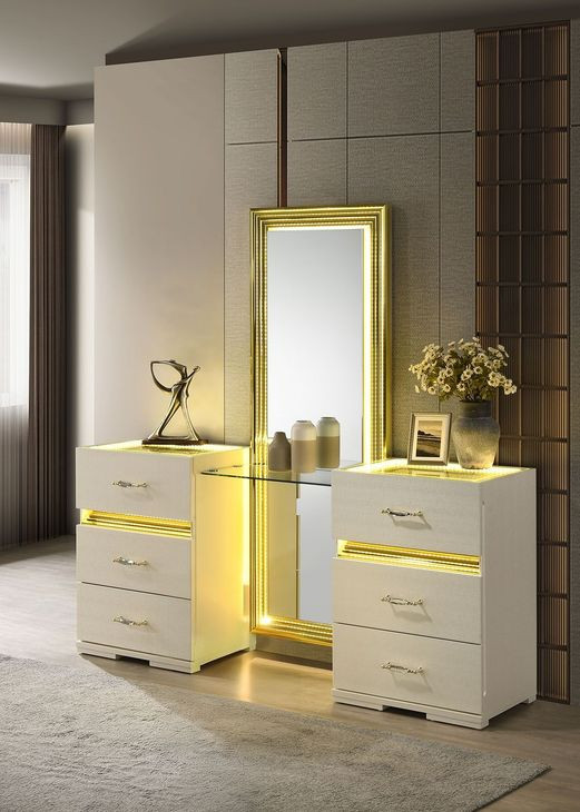 Lucida Beige Vanity with Mirror and LED
