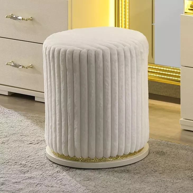 Lucida Beige Vanity Stool