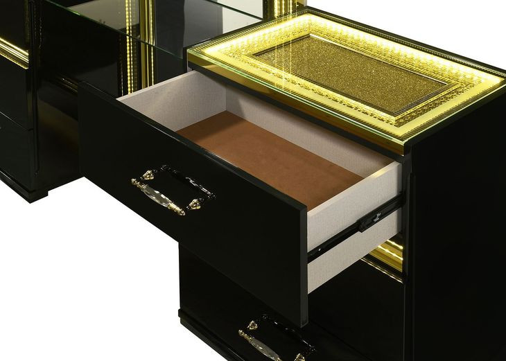 Lucida Black Vanity with Mirror and LED