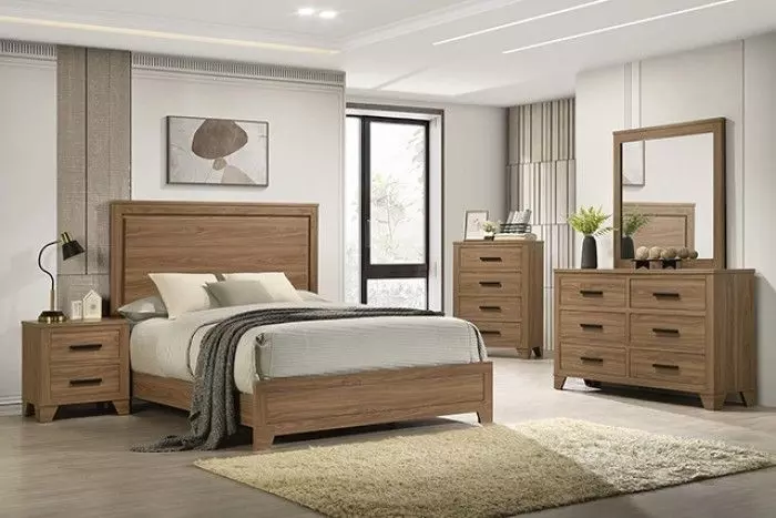 Panelli Walnut King Panel Bed