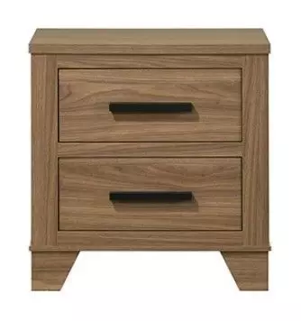 Panelli Walnut 2 Drawer Nightstand