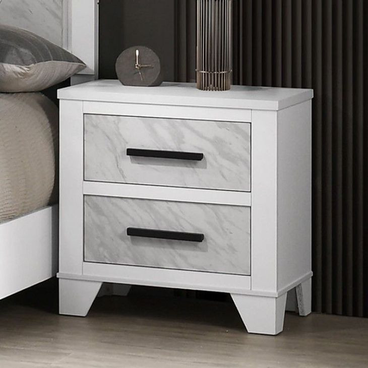 Darlene White 2 Drawer Nightstand