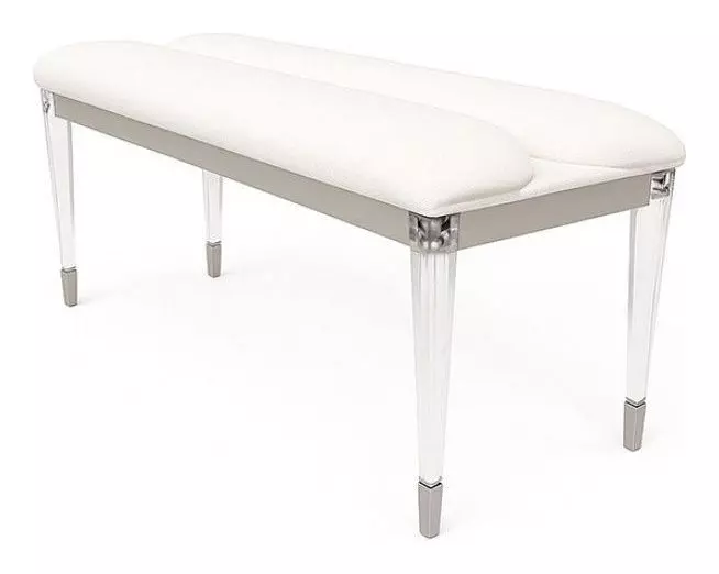 Sheridan White 54" Upholstered Bed Bench