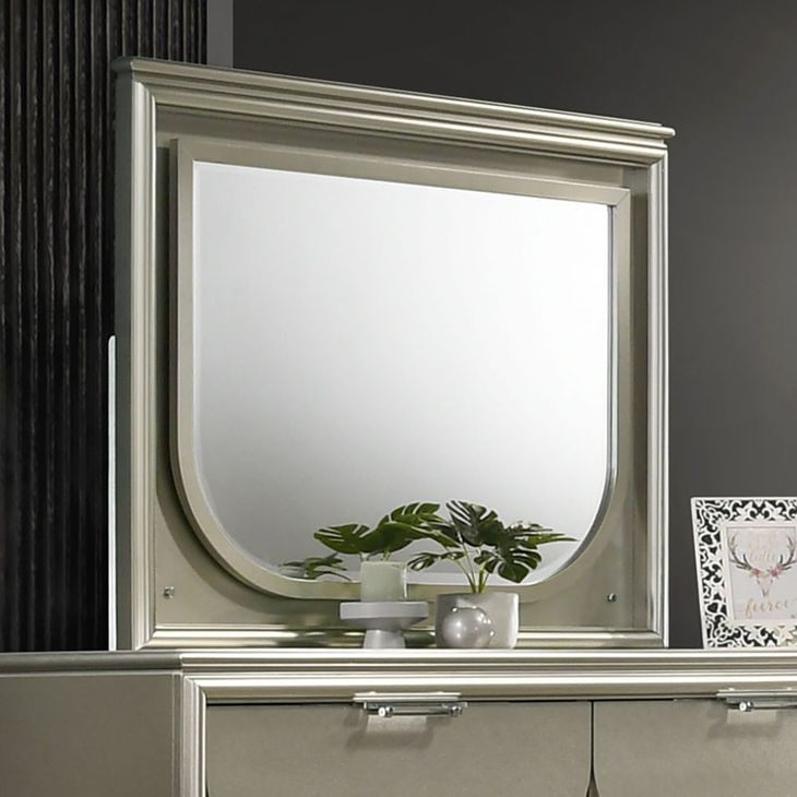 Sheridan Silver Rectangular Dresser Mirror with LED Light