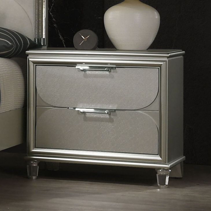 Sheridan Silver 2 Drawer Nightstand