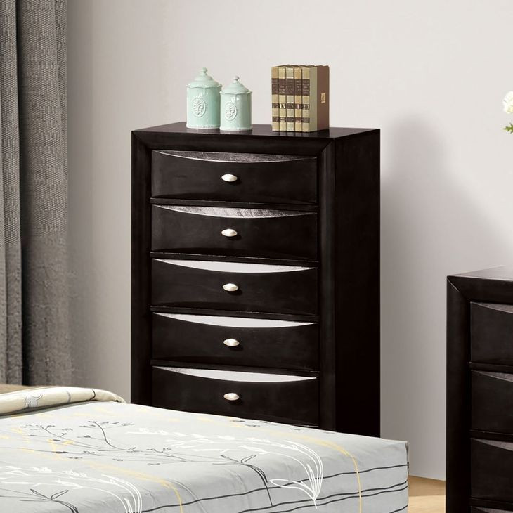 Zosimo Black 5 Drawer Chest