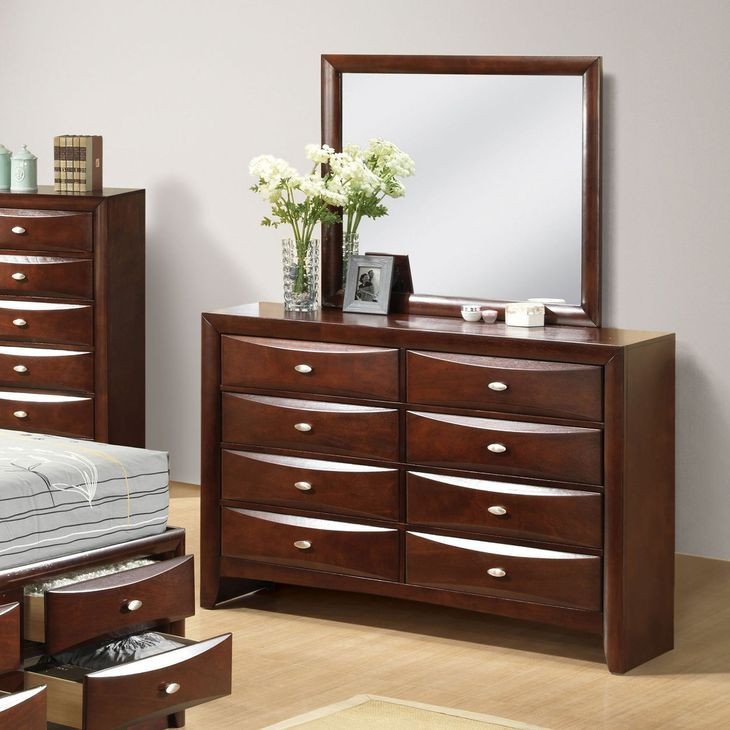 Zosimo Dark Cherry 8 Drawer Dresser