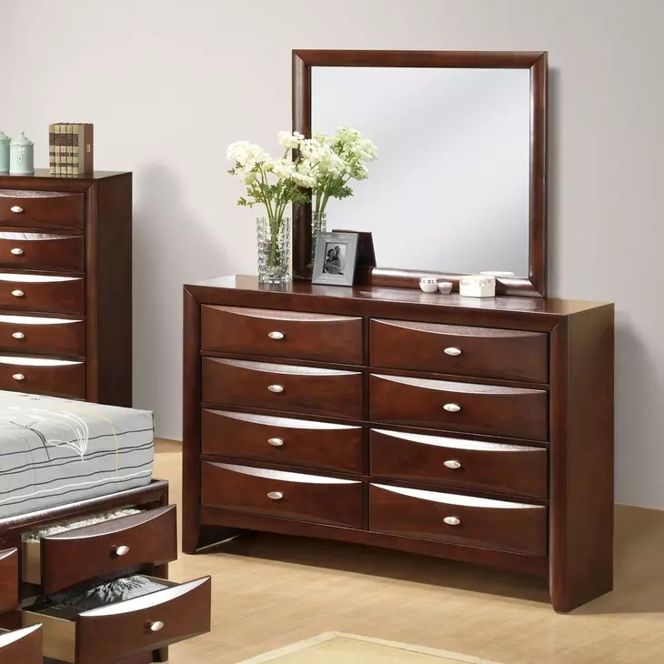 Zosimo Dark Cherry 8 Drawer Dresser