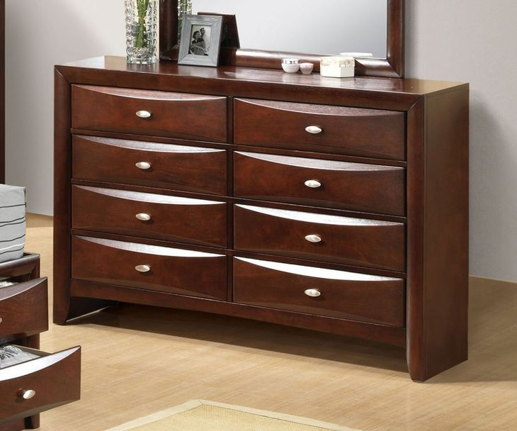 Zosimo Dark Cherry 8 Drawer Dresser