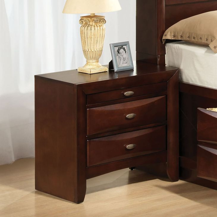 Zosimo Dark Cherry 3 Drawer Nightstand