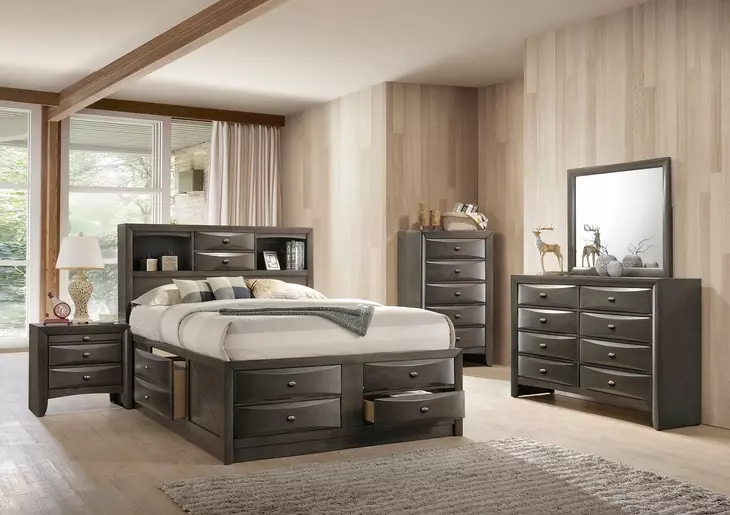 Zosimo Gray King Storage Platform Bed