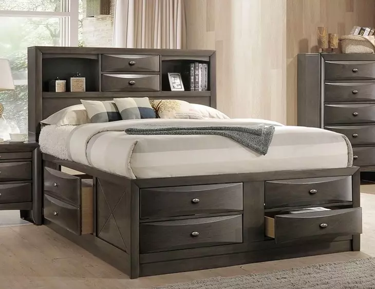 Zosimo Gray King Storage Platform Bed