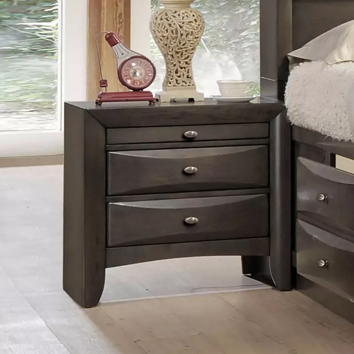 Zosimo Gray 3 Drawer Nightstand