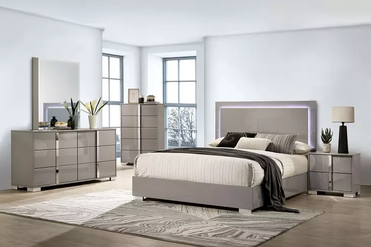 Sinistra Light Taupe 2 Drawer Nightstand