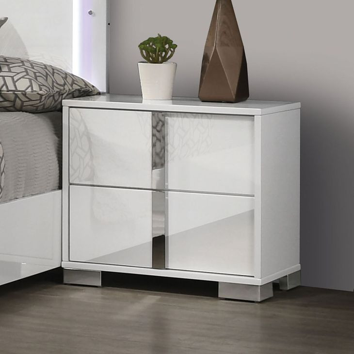 Sinistra White 2 Drawer Nightstand