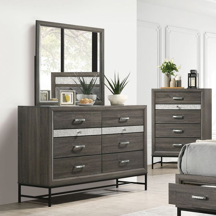 Voleta Gray 8 Drawer Dresser