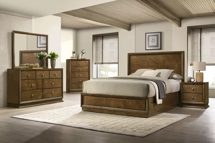Kirkham Walnut Queen Panel Bed