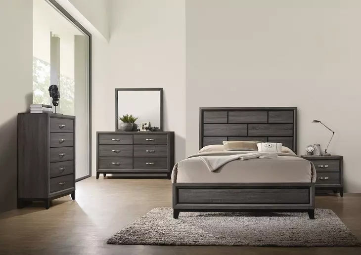 Errico Gray Panel Bedroom Set