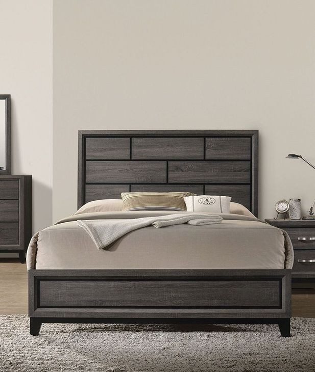 Errico Gray King Panel Bed