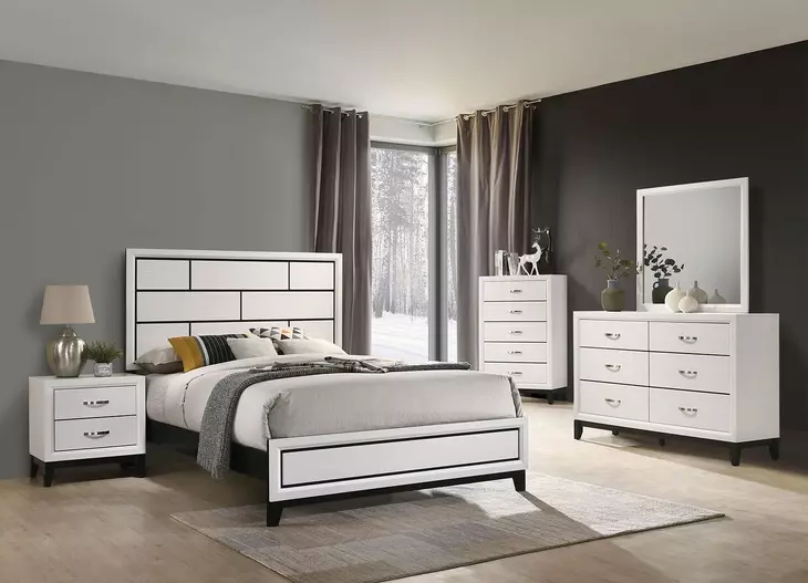 Errico White Panel Bedroom Set