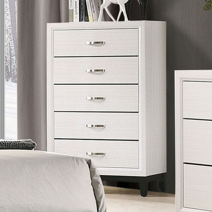 Errico White 5 Drawer Chest