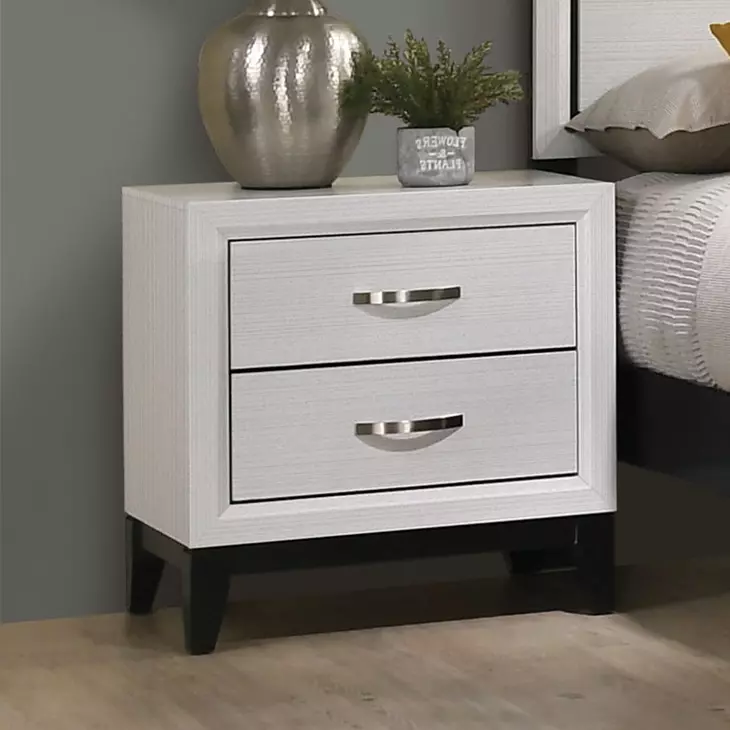 Errico White 2 Drawer Nightstand