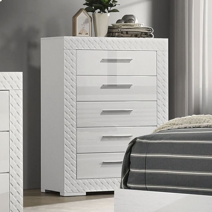 Whitby White 5 Drawer Chest