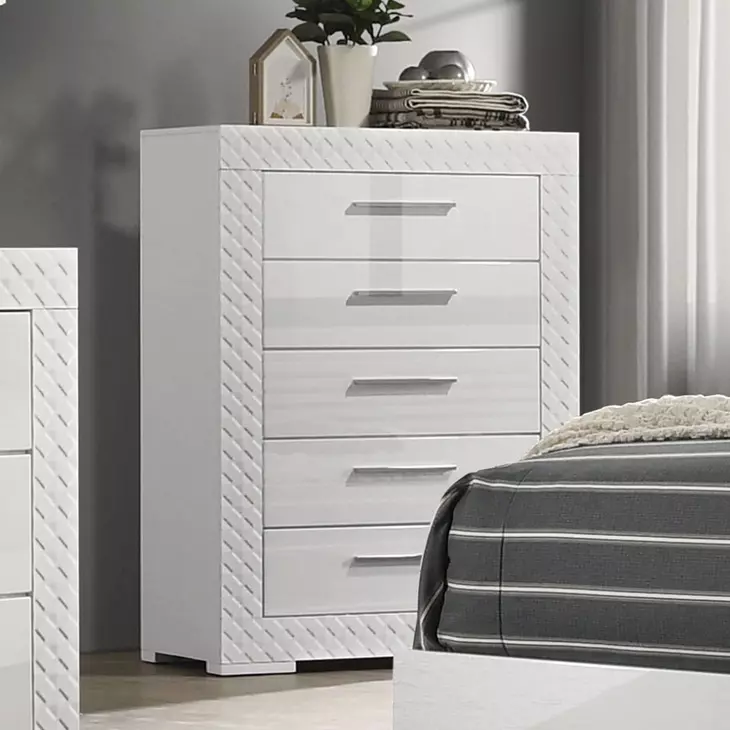 Whitby White 5 Drawer Chest