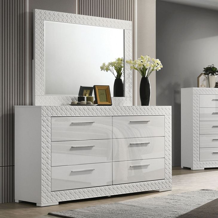 Whitby White 6 Drawer Dresser