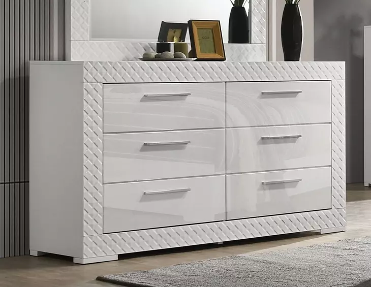Whitby White 6 Drawer Dresser