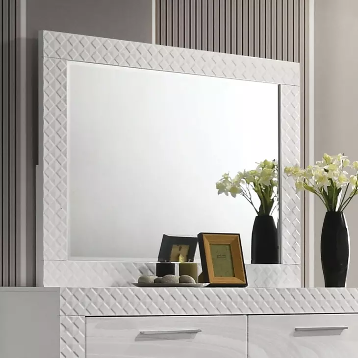 Whitby White Panel Bedroom Set with LED Light