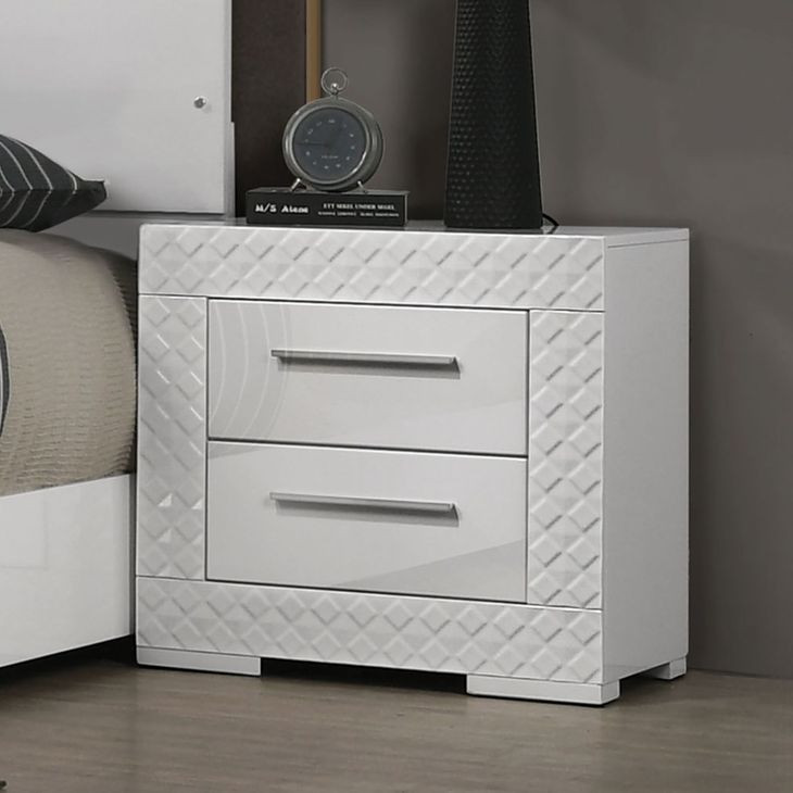 Whitby White 2 Drawer Nightstand