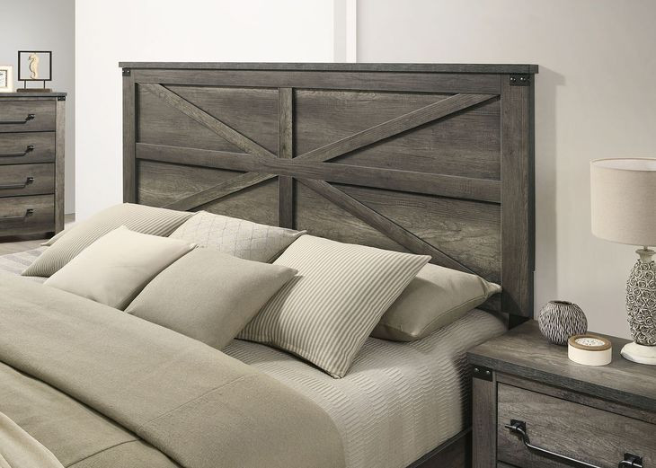 Britonale Rustic Gray King Panel Bed