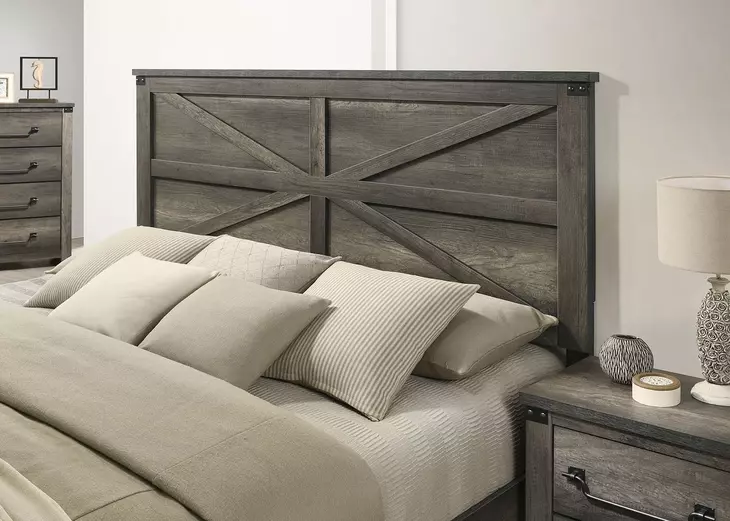 Britonale Rustic Gray King Panel Bed