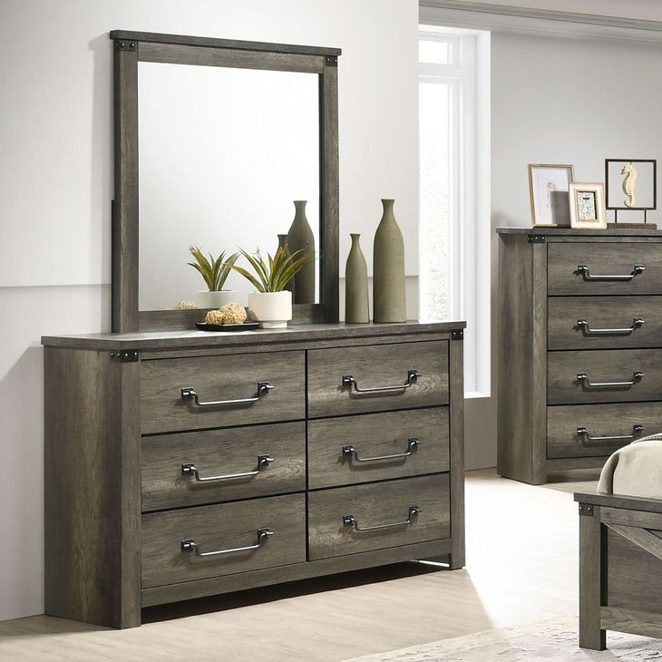 Britonale Rustic Gray Rectangular Dresser Mirror