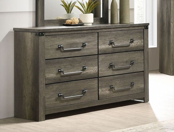 Britonale Rustic Gray 6 Drawer Dresser