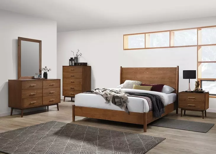 Tromso Walnut Panel Bedroom Set