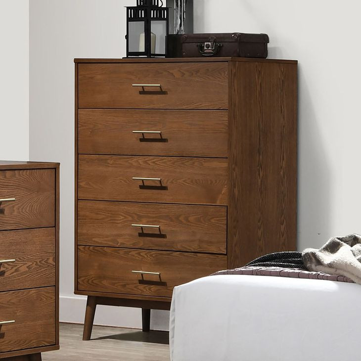 Tromso Walnut 5 Drawer Chest