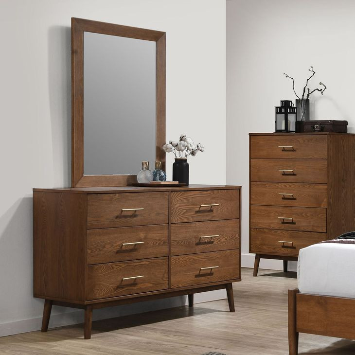 Tromso Walnut Rectangular Dresser Mirror