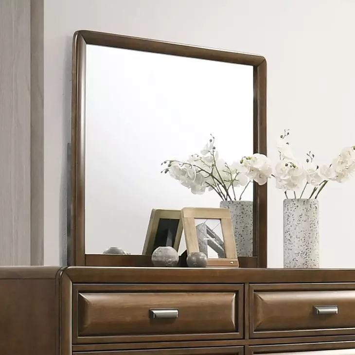 Caerwys Brown and Light Gray Upholstered Panel Bedroom Set