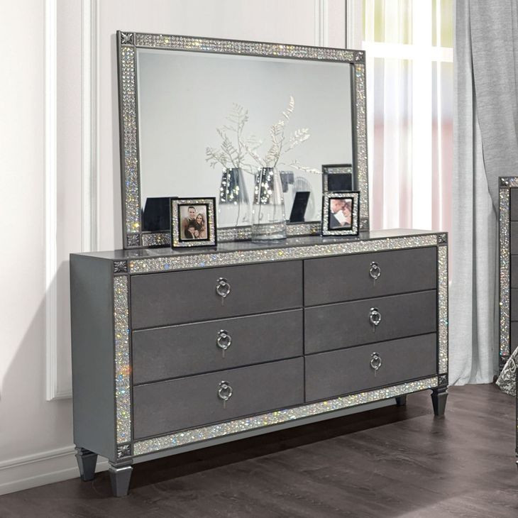 Lyanne Gray Rectangular Dresser Mirror