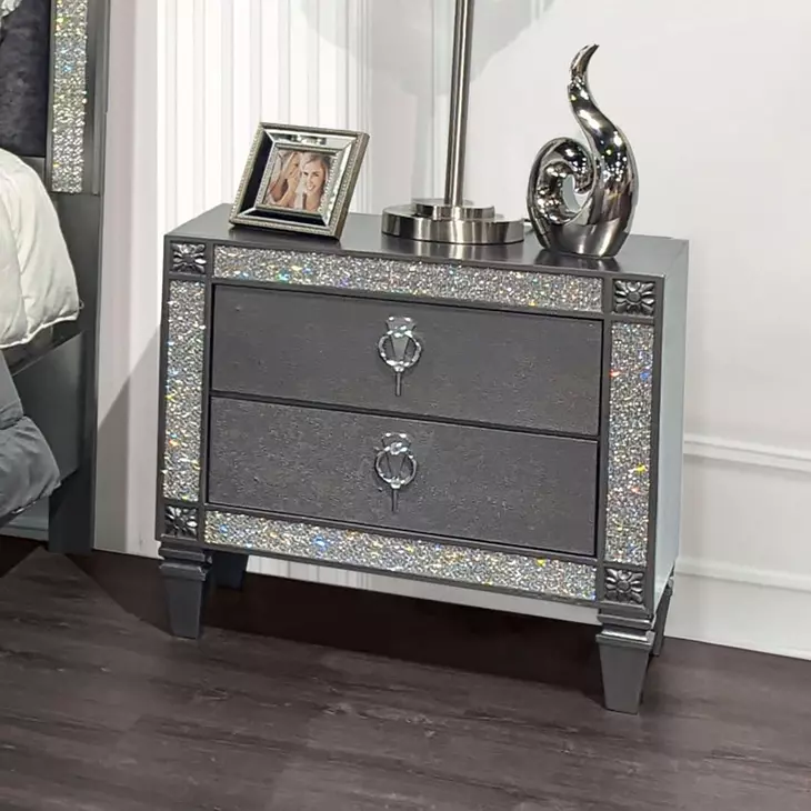 Lyanne Gray 2 Drawer Nightstand