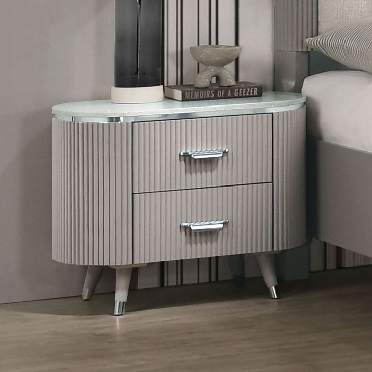 Aldridge Light Gray 2 Drawer Nightstand